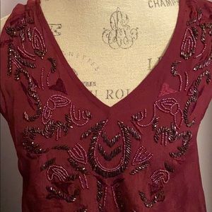 Dalia beautiful beaded burgundy festive top